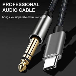 Connect Type-C to 6.35 Power Amplifier Audio Cable Mixer-to-Amplifier Line for Audio & Video Cables