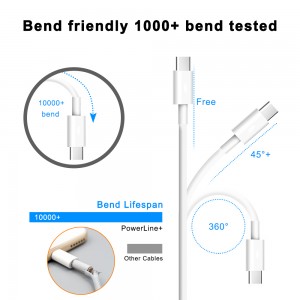 1m 2m 3A 60W PD QC3.0 Type-c cable to 3.1 usb c data cable Fast Charging type c cable