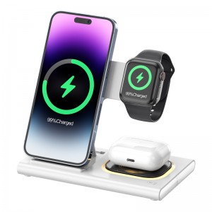 3 in 1 Fast Wireless Charger With Phone Foldable Wireless Charger 15W Fast Charging