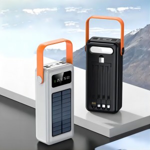 Multifunction 30000mAh High Capacity Portable Fast Charging Solar Power Bank With Emergency Outdoor Camping Light