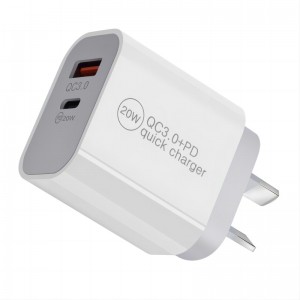 20W AU Plug QC3.0 PD Dual Port Fast Charging Wall Charger