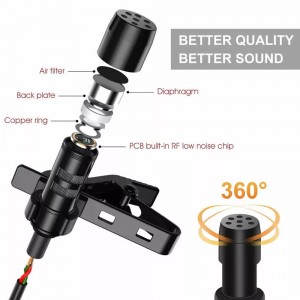 Microphone 3.5mm Jack Mini Wired Condenser Microphone Mic yaka mikrofonu for Smartphones Laptop micro cravate Live microphone