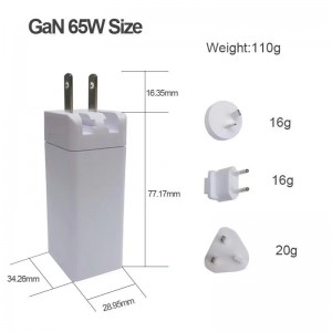 65W AU Plug GaN Charger Fast Charging Wall Charger