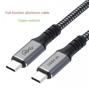 USB C 40gbps cable USBC Cable 20v 5a 100W Transmission thunderbolt USB4.0 durable nylon braiding type-c data cables for macbook