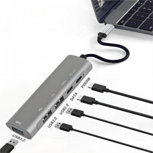 USB-C to PD HUB 5 in 1 Docking Station Type-C HUB Adapter