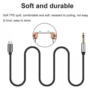 Connect Type-C to 6.35 Power Amplifier Audio Cable Mixer-to-Amplifier Line for Audio & Video Cables