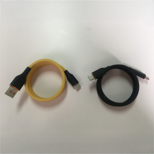 Portable Easy-coil Charging Cable Self-Winding Magnetic USB A to Type-C Cable