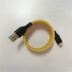 Portable Easy-coil Charging Cable Self-Winding Magnetic USB A to Type-C Cable