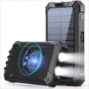 High Capacity Waterproof Mobile Solar Power Bank Wireless Charger Portable Power Bank 20000mAh