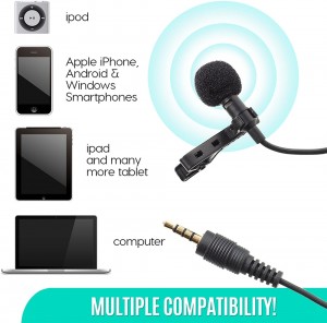 Microphone 3.5mm Jack Mini Wired Condenser Microphone Mic yaka mikrofonu for Smartphones Laptop micro cravate Live microphone