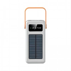 Multifunction 30000mAh High Capacity Portable Fast Charging Solar Power Bank With Emergency Outdoor Camping Light