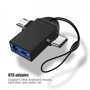 2 in 1 OTG Adapter USB 3.0 Female To Micro USB Male and type c Male Connector Aluminum Alloy on The Go Converter xiaomi samsung