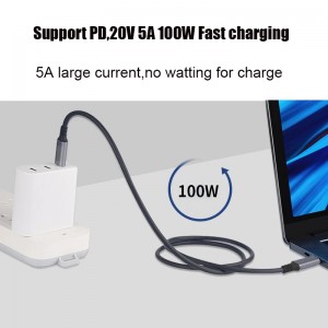 USB C 40gbps cable USBC Cable 20v 5a 100W Transmission thunderbolt USB4.0 durable nylon braiding type-c data cables for macbook