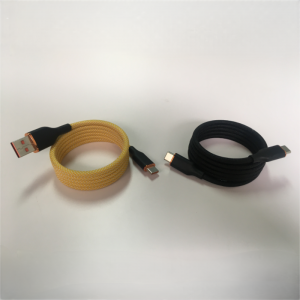 Portable Easy-coil Charging Cable Self-Winding Magnetic USB A to Type-C Cable