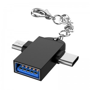 2 in 1 OTG Adapter USB 3.0 Female To Micro USB Male and type c Male Connector Aluminum Alloy on The Go Converter xiaomi samsung