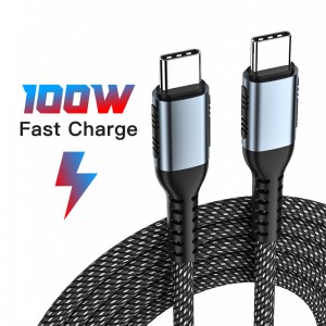 Pd 100W Usb 3.0 5A Fast charging Type C To Type C notebook charger Cable Support 10Gbps Transfer Speed For Macbook Pro Laptop