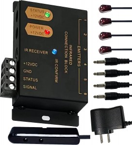 ROCFLY ir Repeater Kit ,ir Extender ,Infrared Repeater System Kit Remote Controls Home Theater Out of Sight .Control 1